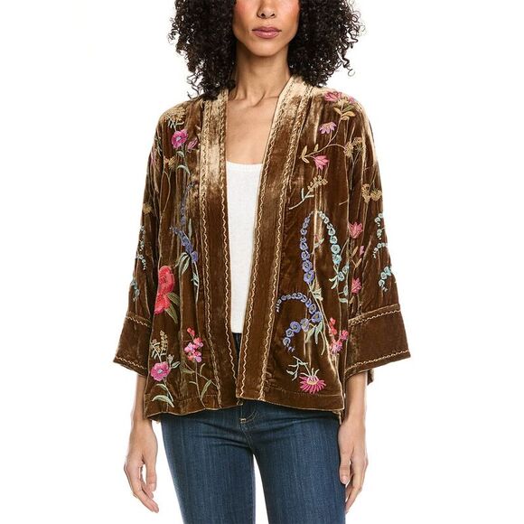 Johnny Was Womens Mayra Silk-Blend Kimono - Picture 1 of 3